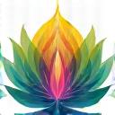Icon representing holistic wellness. Vibrant lotus flower.